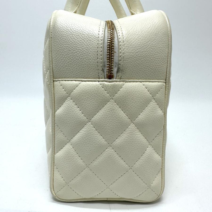 CHANEL シャネル ボストンバッグ カバン CC ココマーク ハンドバッグ ホワイト レディース【中古】 | CHANEL | 03