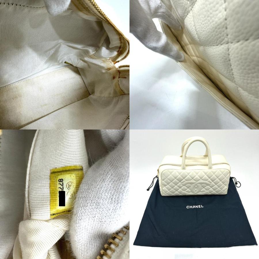 CHANEL シャネル ボストンバッグ カバン CC ココマーク ハンドバッグ ホワイト レディース【中古】 | CHANEL | 09