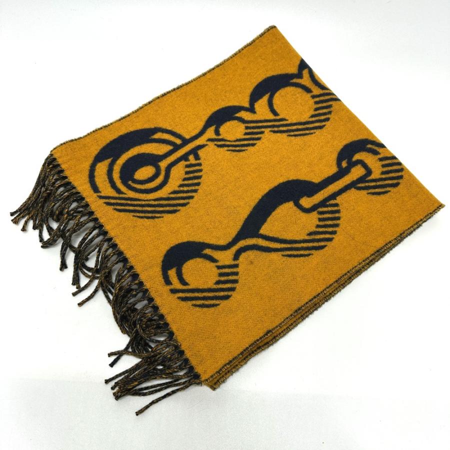 HERMES エルメス ドレ バックル フリンジ マフラー ネイビー レディース【中古】 | HERMES | 04