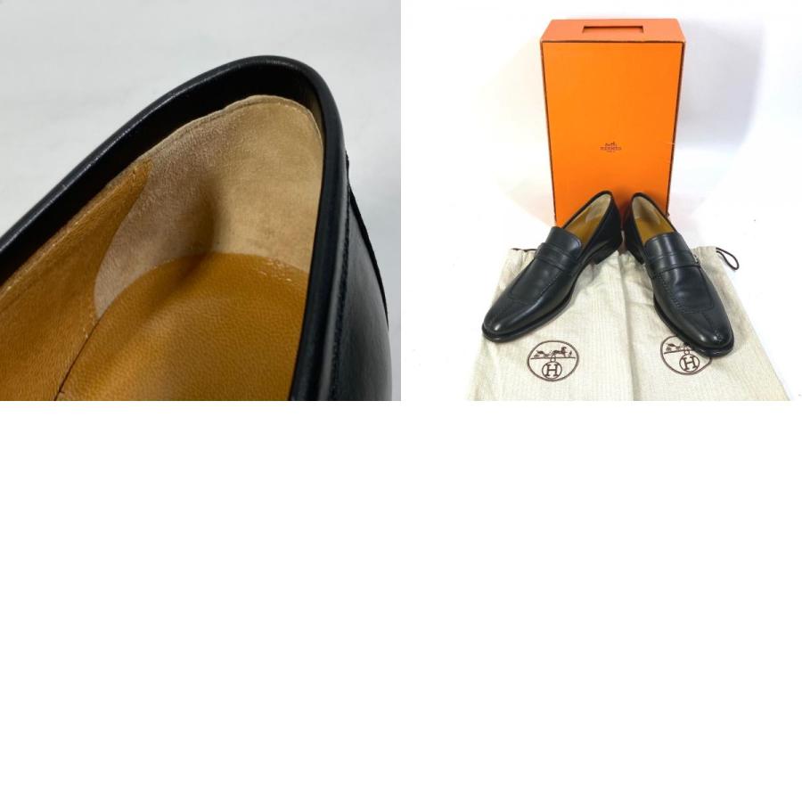 HERMES エルメス ビジネスシューズ 靴  Hロゴ  ローファー ブラック レディース【中古】 | HERMES | 09