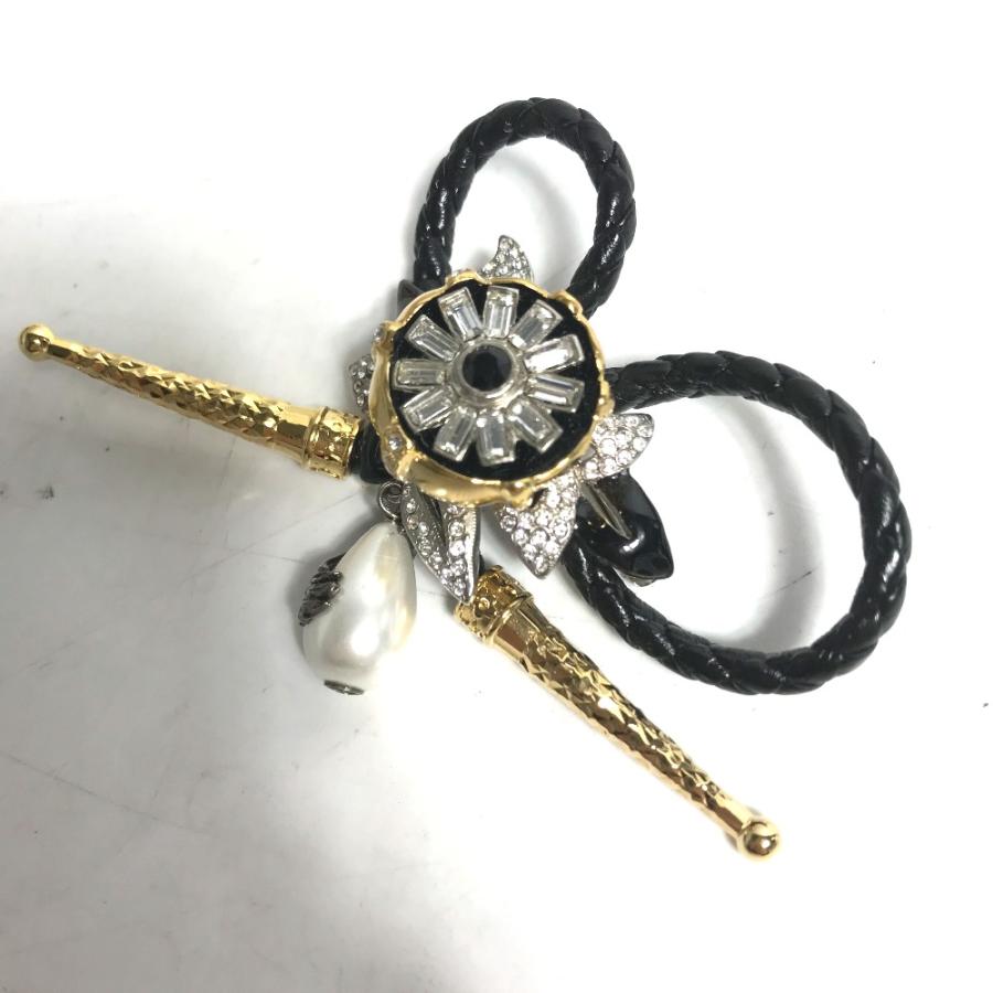 LOUIS VUITTON ルイヴィトン MP2197 フェイクパール フルールビジュー ラインストーン アクセサリー ブローチ ブラック レディース【中古】 | LOUIS VUITTON | 03