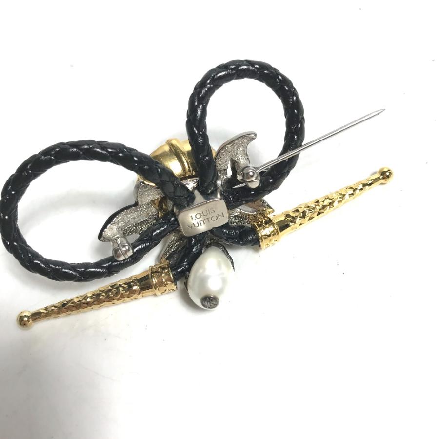 LOUIS VUITTON ルイヴィトン MP2197 フェイクパール フルールビジュー ラインストーン アクセサリー ブローチ ブラック レディース【中古】 | LOUIS VUITTON | 05