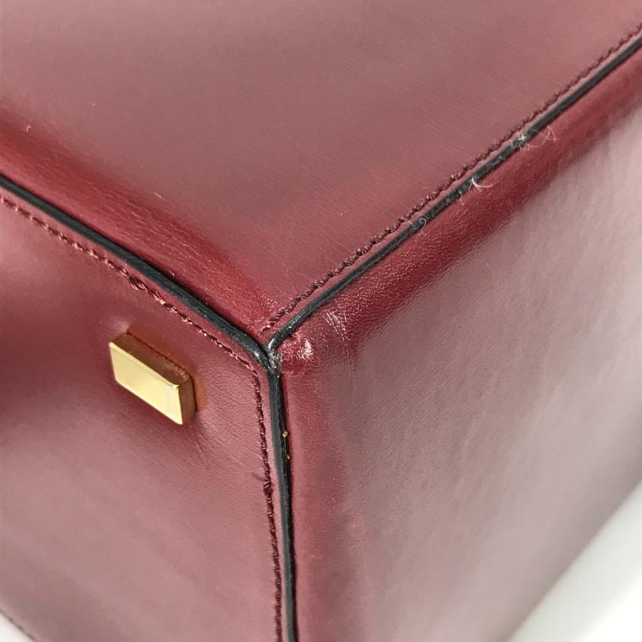 CELINE セリーヌ バニティ 馬車金具 ボックス BOX カバン ミラー付き ヴィンテージ ハンドバッグ ボルドー系 レディース【中古】_4