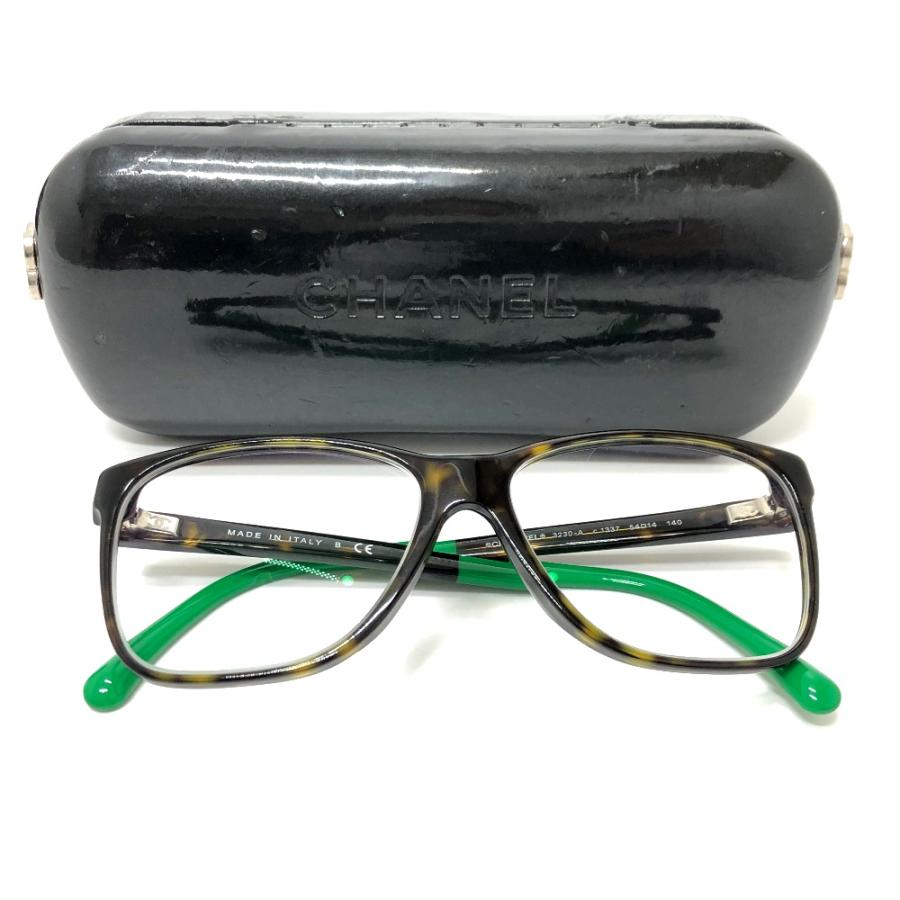 CHANEL シャネル 3230-A めがね メガネ メガネ CC ココマーク 眼鏡 ブラウン/グリーン レディース【中古】 | CHANEL | 09