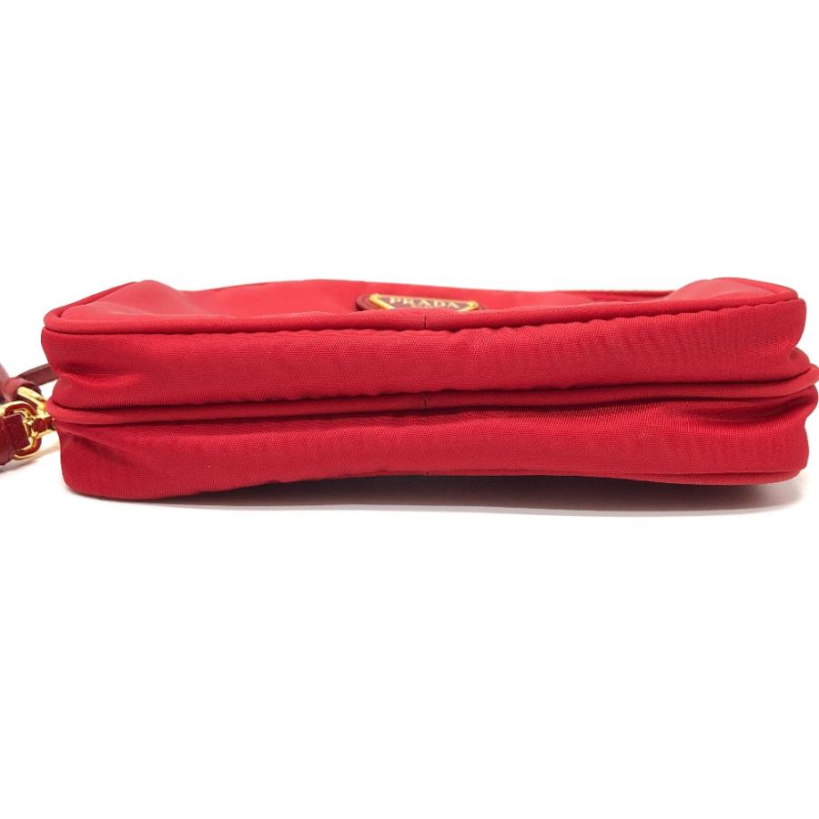 PRADA プラダ 斜め掛け ポシェット トライアングルロゴ 三角ロゴ プレート ショルダーバッグ レッド ユニセックス【中古】 | PRADA | 03