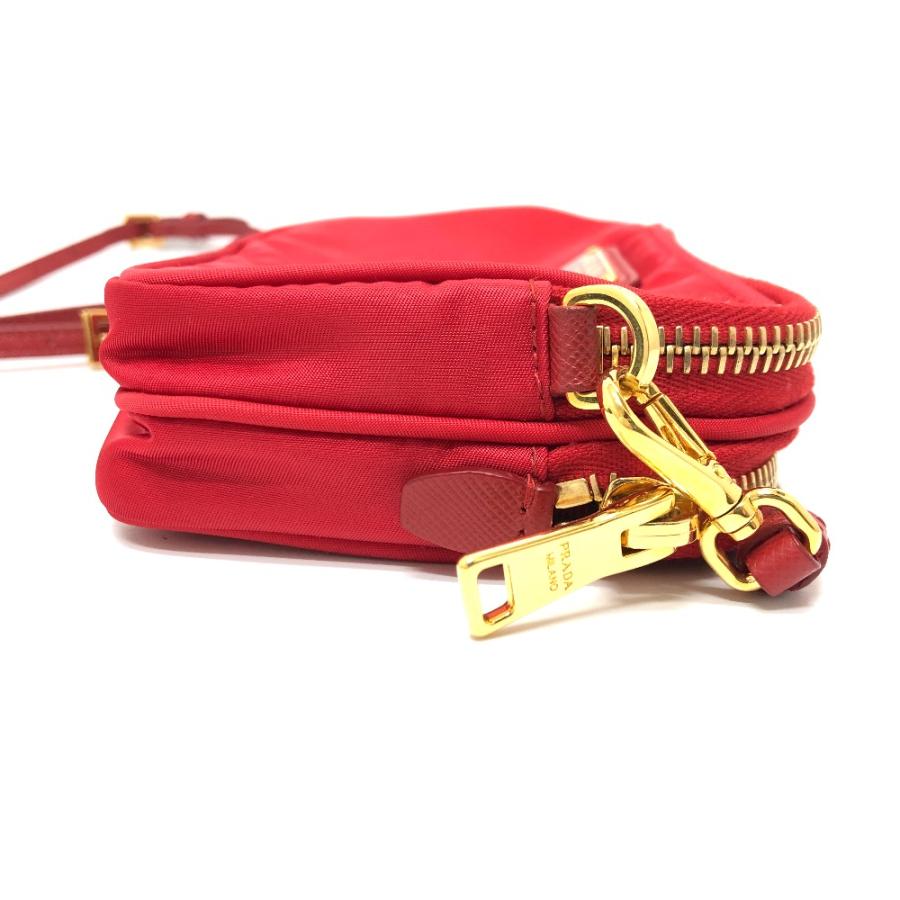 PRADA プラダ 斜め掛け ポシェット トライアングルロゴ 三角ロゴ プレート ショルダーバッグ レッド ユニセックス【中古】 | PRADA | 04