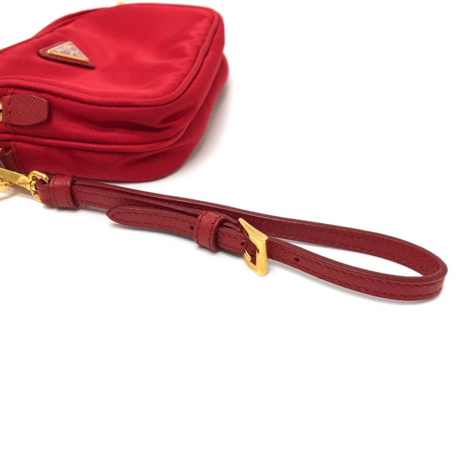 PRADA プラダ 斜め掛け ポシェット トライアングルロゴ 三角ロゴ プレート ショルダーバッグ レッド ユニセックス【中古】 | PRADA | 06