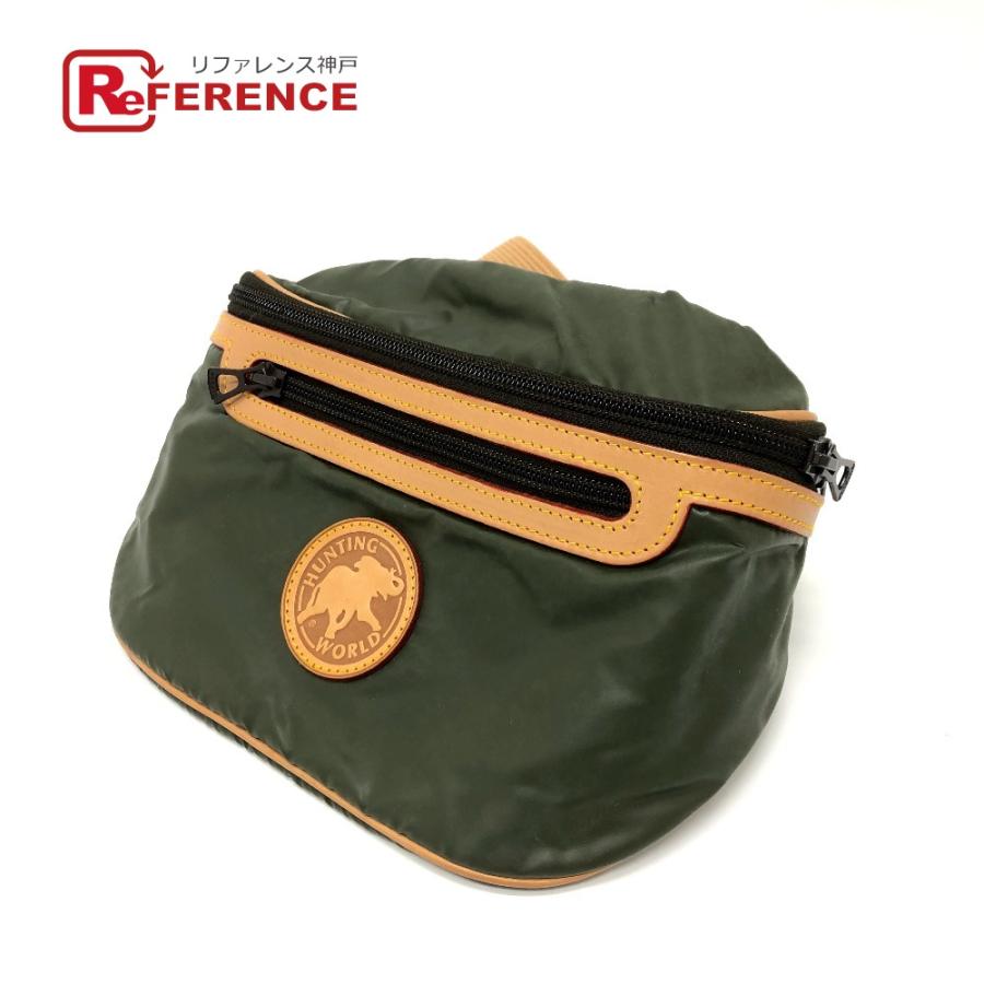 HUNTING WORLD ハンティングワールド ウエストバッグ ウエストポーチ ロゴ ボディバッグ カーキ メンズ【中古】 | 