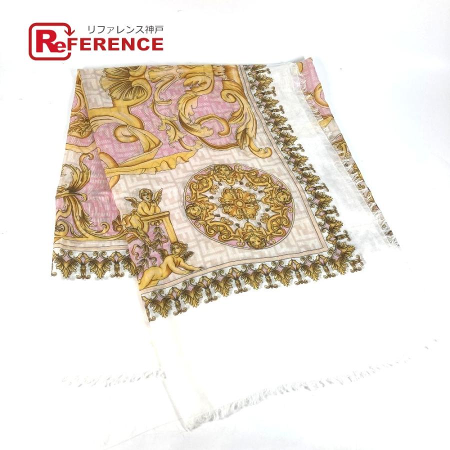 FENDI フェンディ FENDACE フェンダーチェ ズッカ メデューサ ストール シルク100% ヴェルサーチ VERSACE ショール メンズ【中古】 | FENDI