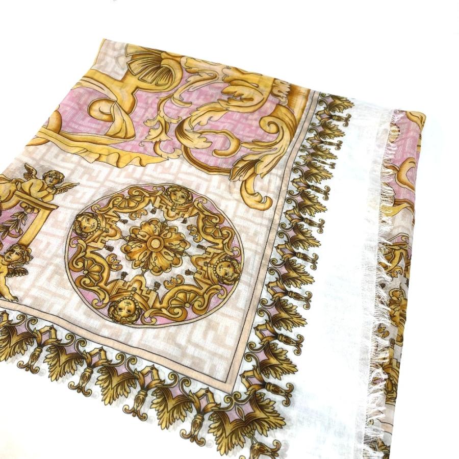 FENDI フェンディ FENDACE フェンダーチェ ズッカ メデューサ ストール シルク100% ヴェルサーチ VERSACE ショール メンズ【中古】 | FENDI | 01