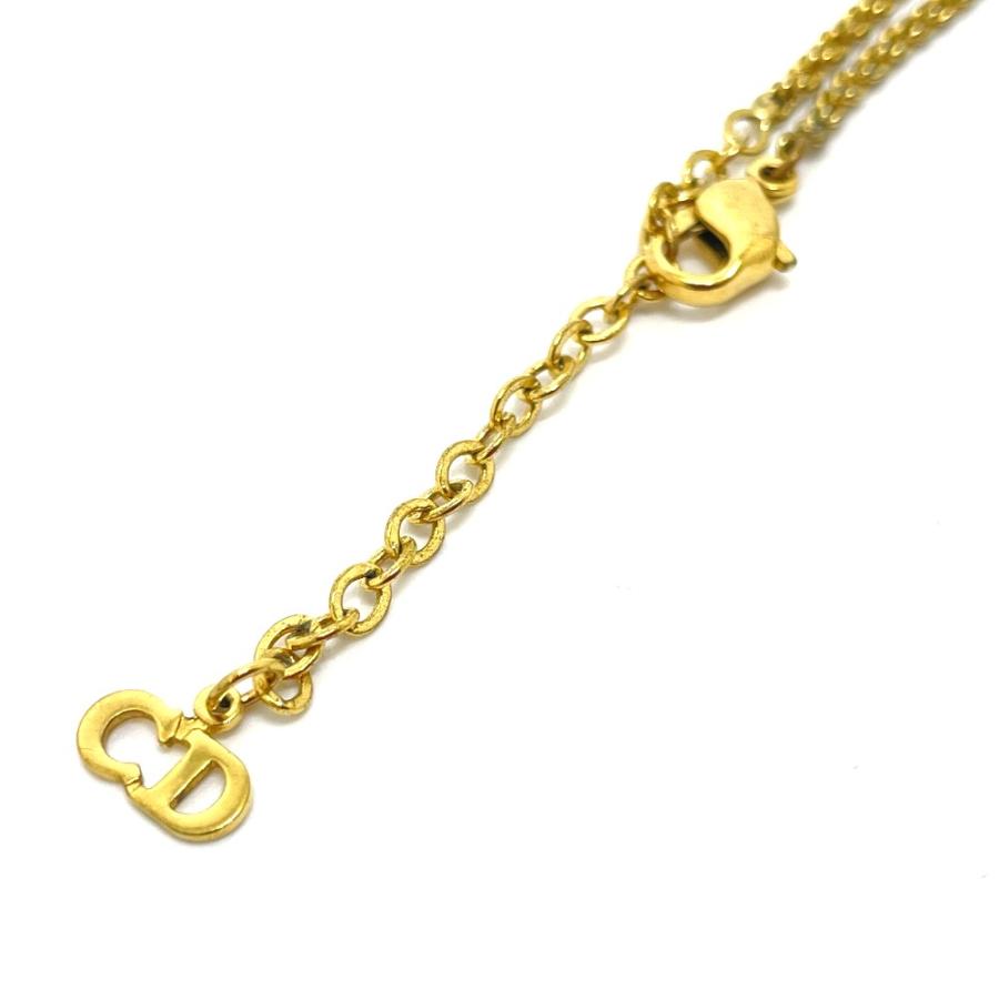 美品 Dior ヴィンテージ ネックレス ゴールド ロープチェーン CDロゴ CDロゴラインストーンネックレス ゴールド ヴィンテージ