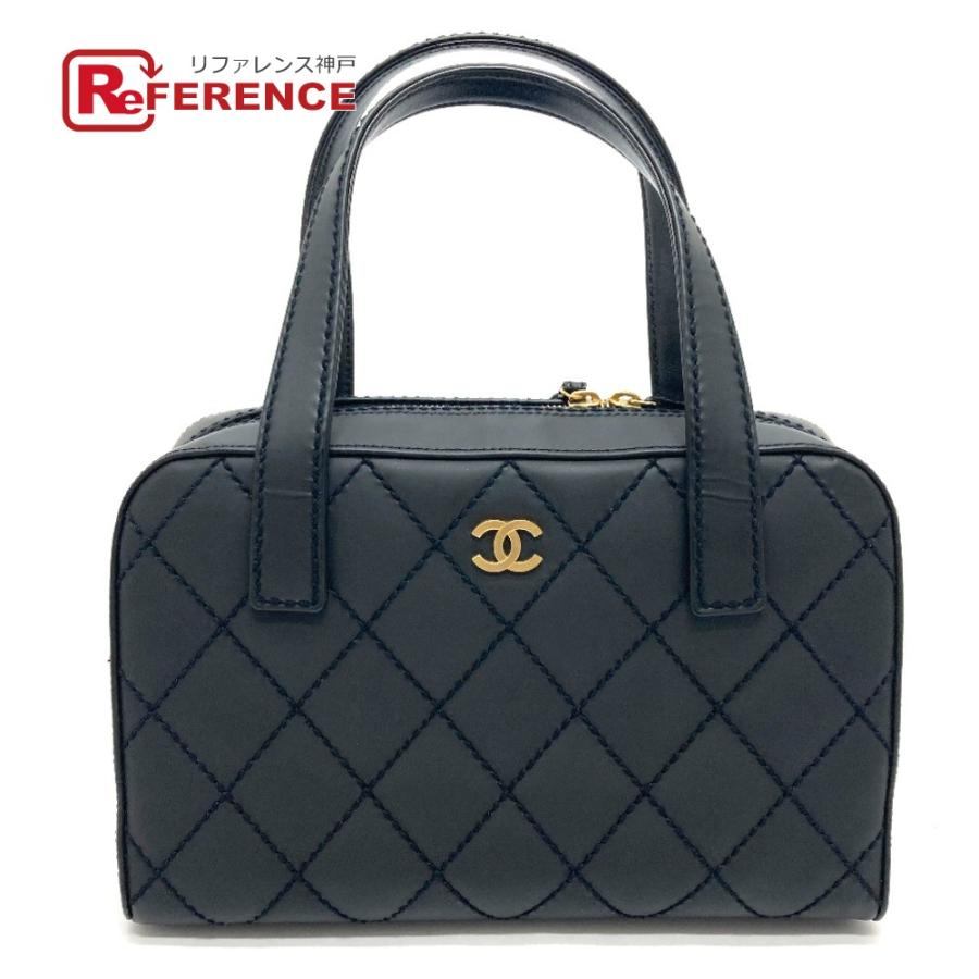 CHANEL シャネル ワイルドステッチ マット ミニ ボストンバッグ CC