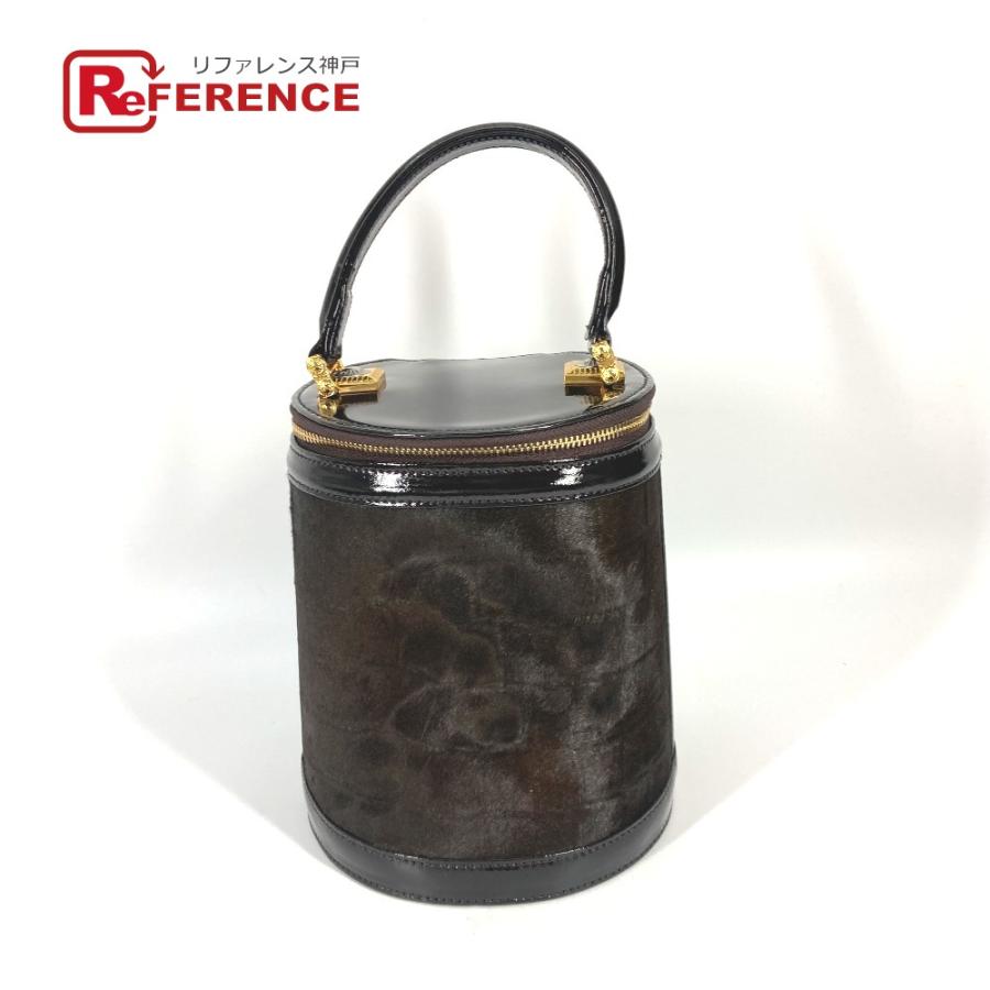 VERSACE ヴェルサーチ サンバースト 縦型 ハンドバッグ カバン ヴィンテージ バニティバッグ ブラウン レディース【中古】 | 