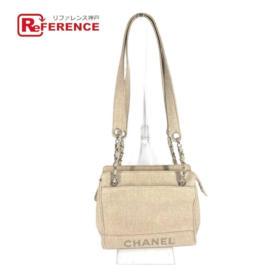 CHANEL シャネル CC ココマーク  カバン チェーンバッグ 肩掛け トートバッグ ヴィンテージ ショルダーバッグ ベージュ レディース【中古】 | CHANEL