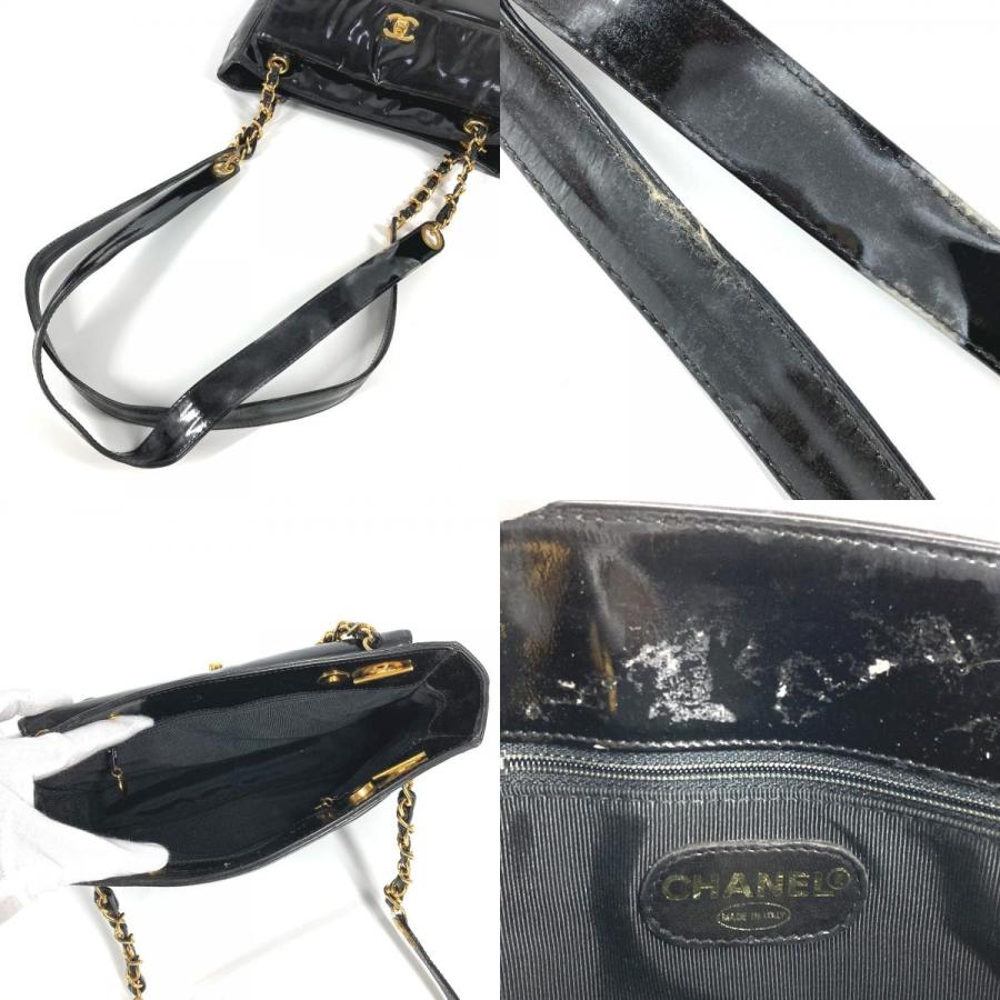 CHANEL シャネル A08036 CC ココマーク ロゴ カバン トートバッグ チェーン ショルダーバッグ ブラック レディース【中古】の画像