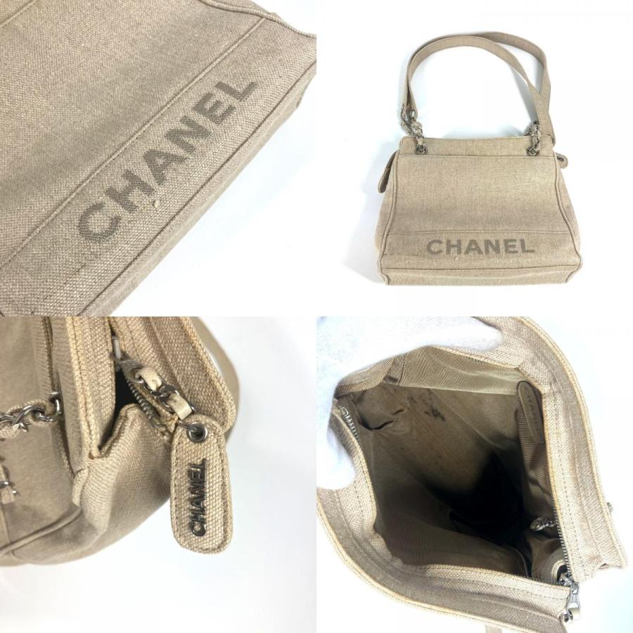 CHANEL シャネル CC ココマーク  カバン チェーンバッグ 肩掛け トートバッグ ヴィンテージ ショルダーバッグ ベージュ レディース【中古】 | CHANEL | 07