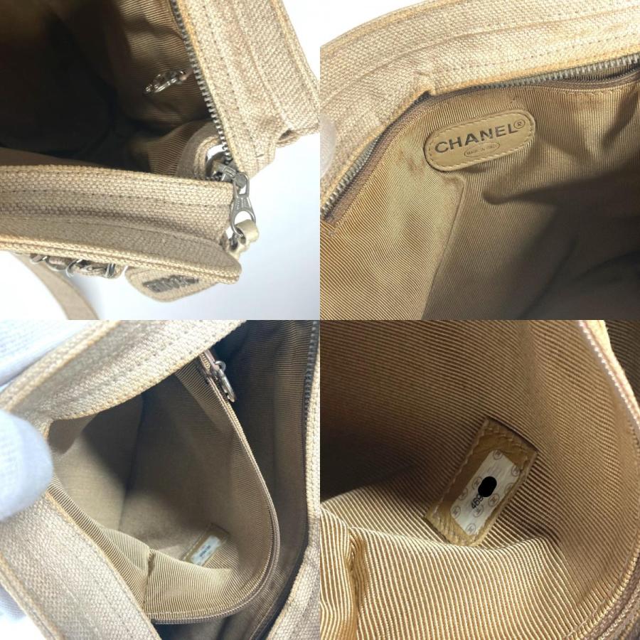 CHANEL シャネル CC ココマーク  カバン チェーンバッグ 肩掛け トートバッグ ヴィンテージ ショルダーバッグ ベージュ レディース【中古】 | CHANEL | 08