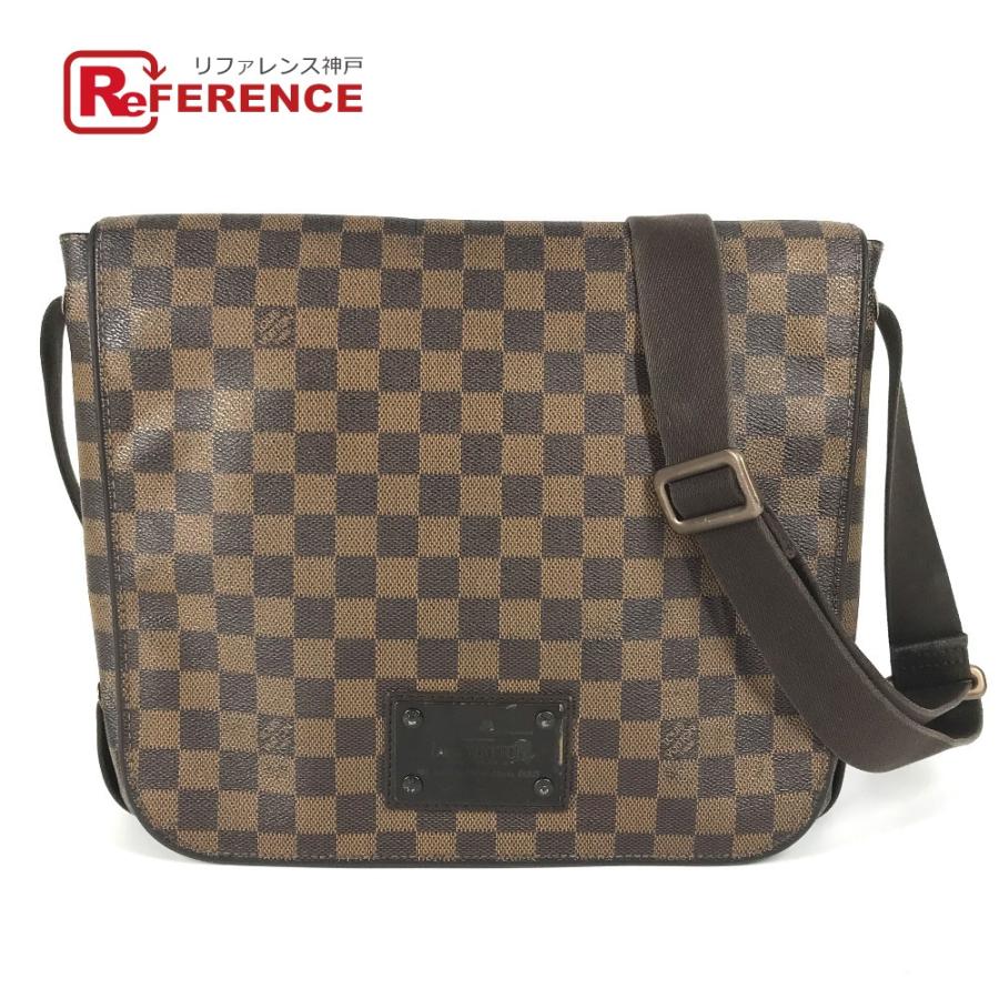 LOUIS VUITTON ルイヴィトン N51211 ブルックリンMM カバン フラップ 斜め掛け ダミエ ショルダーバッグ エベヌ ブラウン 【中古】 | LOUIS VUITTON