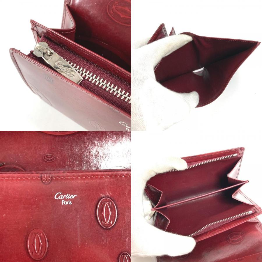 【美品】Cartier カルティエ ハッピーバースデー 三つ折り財布 コンパクト Cartier（カルティエ） ハッピーバースデー ロゴ コンパクトウォレット