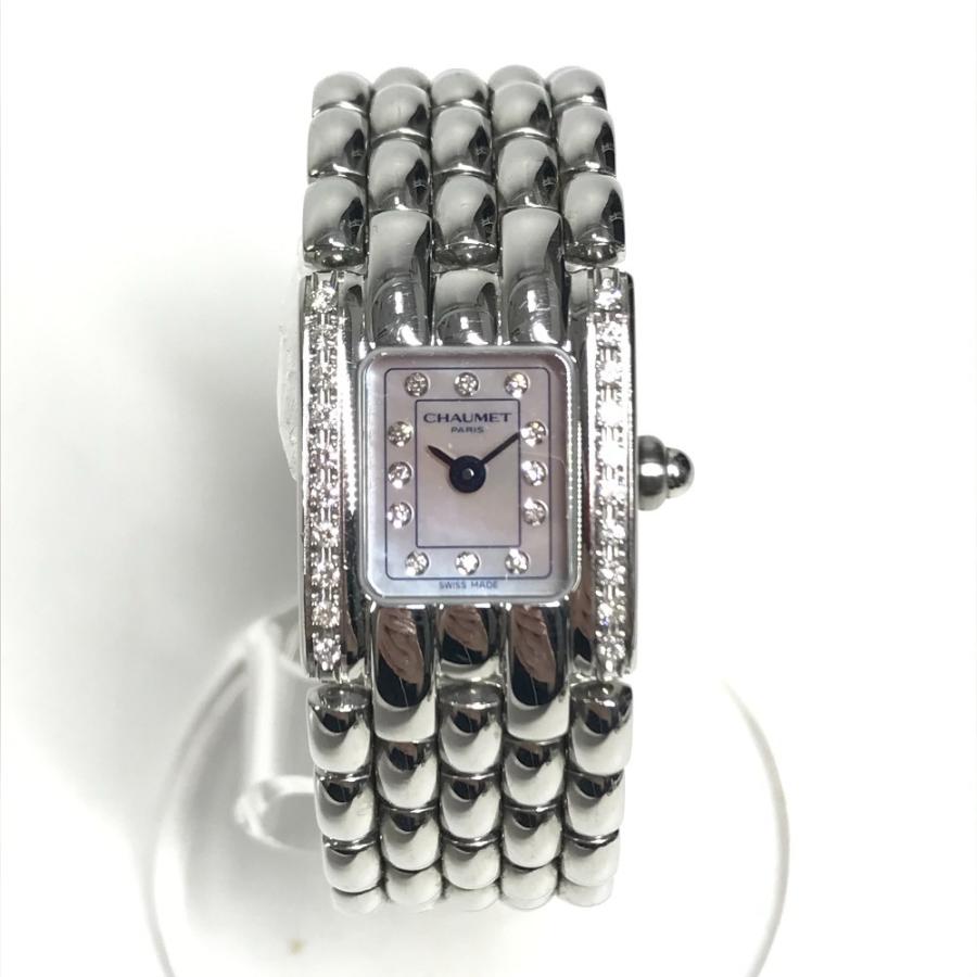 Chaumet ショーメ ケイシス シェル文字盤 ウォッチ 時計 12PD ダイヤモンド ダイヤ ダイヤベゼル 腕時計 シルバー レディース【中古】 | CHAUMET | 01