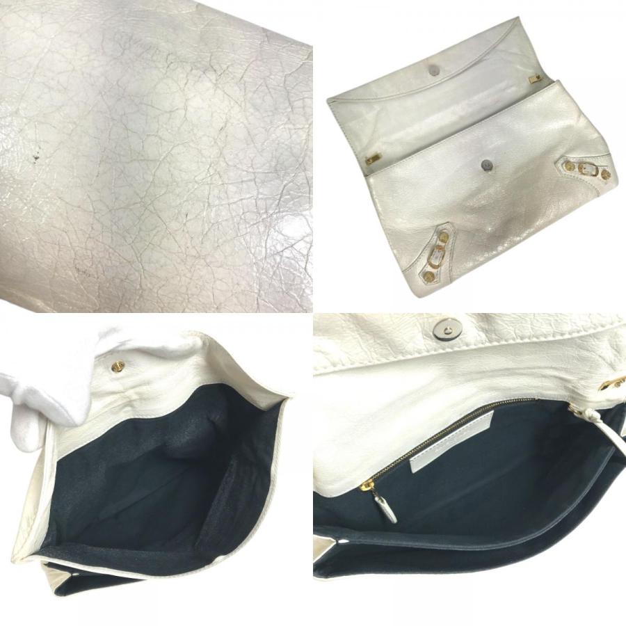 BALENCIAGA バレンシアガ 327079 ジャイアント エンベロープ カバン ポーチ フラップ スタッズ クラッチバッグ ホワイト【中古】 | BALENCIAGA | 07