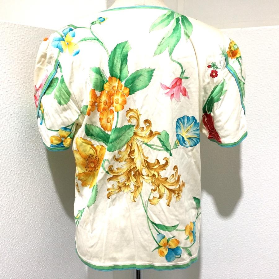 好評 LEONARD レオナール 花柄 三角 マルチカラー フラワー ボタン