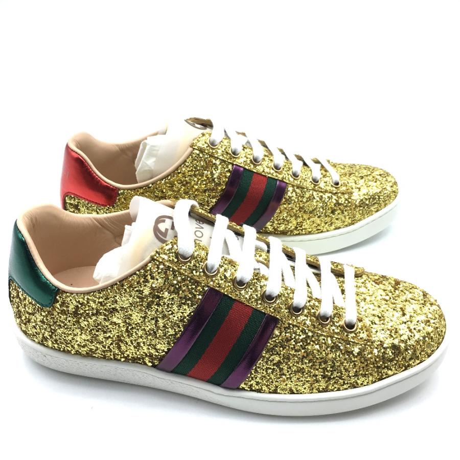 未使用 GUCCI グッチ 475610 シェリーライン エース ゴールド スパンコール シューズ 靴 スニーカー グリッター | GUCCI | 03