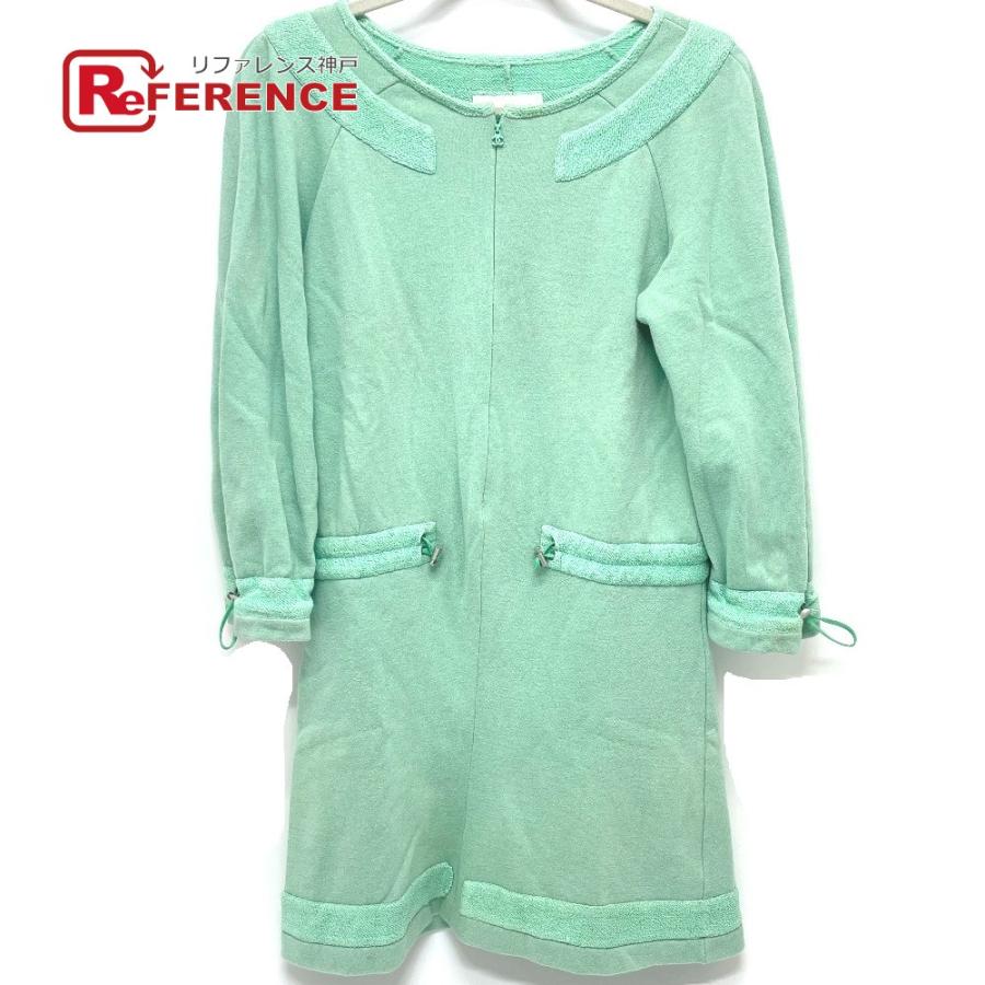 CHANEL シャネル P48060 ワンピース スウェット コットン グリーン レディース【中古】 | CHANEL