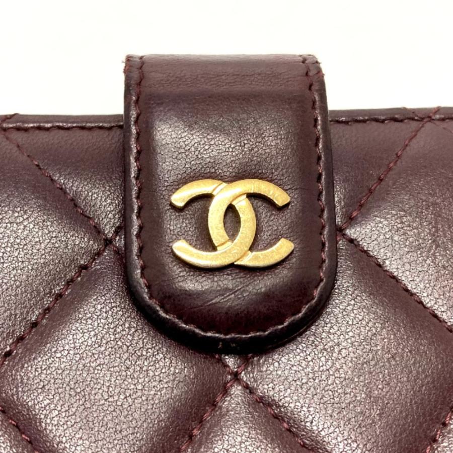 CHANEL シャネル マトラッセ ロングウォレット CC ココマーク 長財布 ラムスキン ボルドー レディース【中古】｜reference｜03