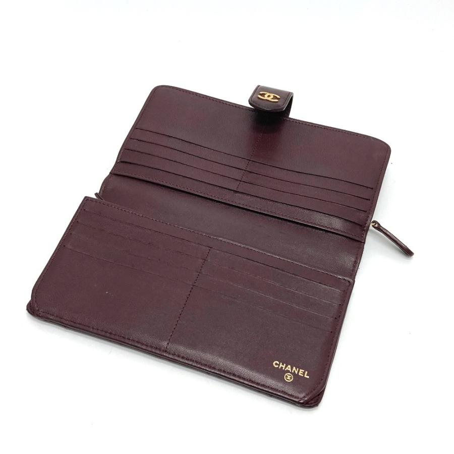CHANEL シャネル マトラッセ ロングウォレット CC ココマーク 長財布 ラムスキン ボルドー レディース【中古】 | CHANEL | 05
