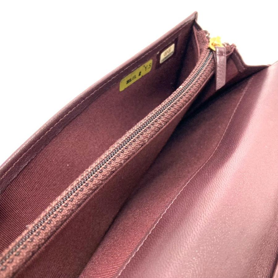CHANEL シャネル マトラッセ ロングウォレット CC ココマーク 長財布 ラムスキン ボルドー レディース【中古】 | CHANEL | 08