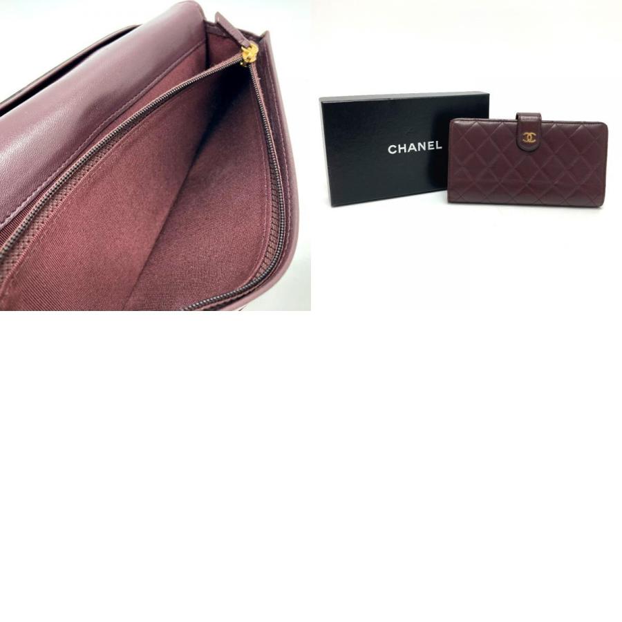 CHANEL シャネル マトラッセ ロングウォレット CC ココマーク 長財布 ラムスキン ボルドー レディース【中古】 | CHANEL | 09