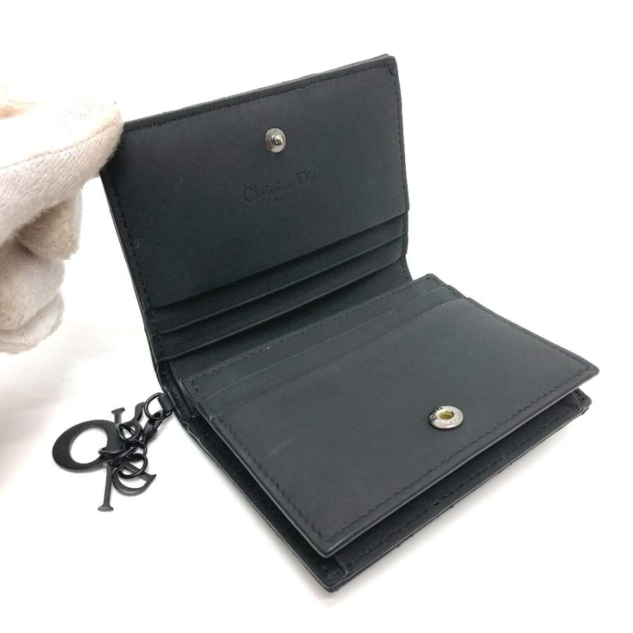 Dior ディオール S0178SLOI レディディオール ミニウォレット 2つ折り財布 レザー ブラック レディース【中古】 |  | 06