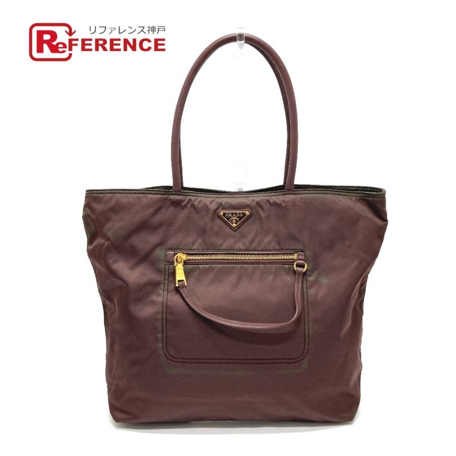 PRADA プラダ BR4354 セミショルダー バッグ カバン 肩掛け ショルダーバッグ ロゴプレート トートバッグ パープル レディース【中古】 | PRADA