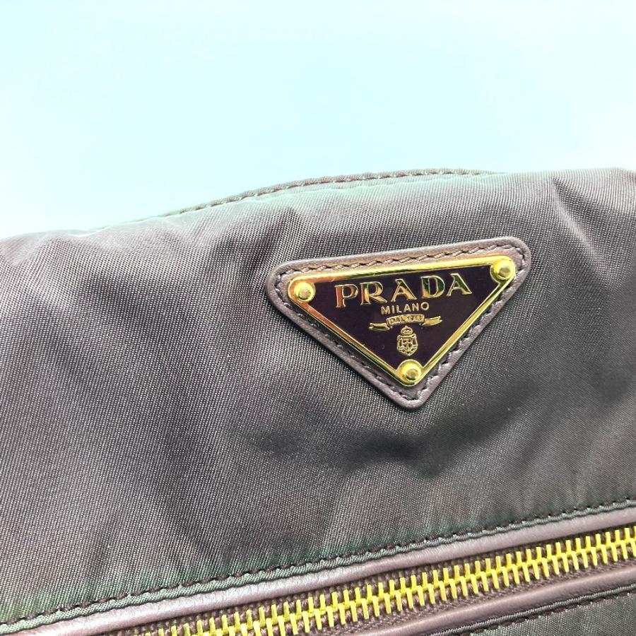 PRADA プラダ BR4354 セミショルダー バッグ カバン 肩掛け ショルダーバッグ ロゴプレート トートバッグ パープル レディース【中古】 | PRADA | 04