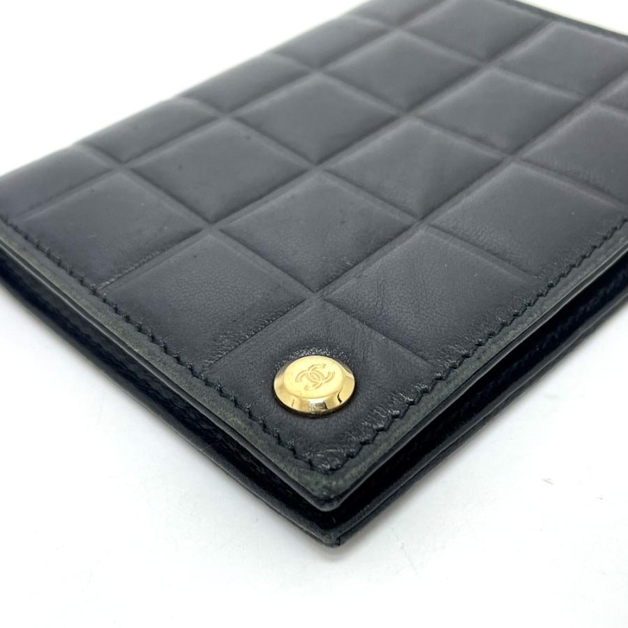 CHANEL シャネル チョコバー カードホルダー スライドホルダー CCココマーク カードケース ラムスキン ブラック レディース【中古】 | CHANEL | 02