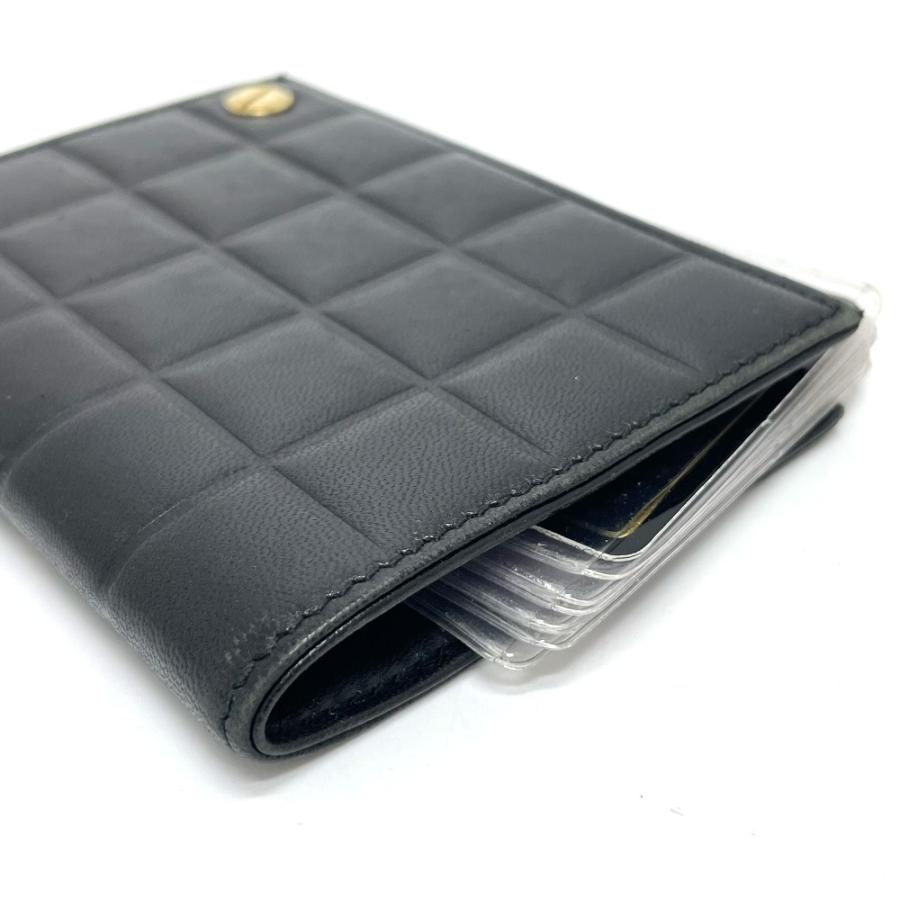 CHANEL シャネル チョコバー カードホルダー スライドホルダー CCココマーク カードケース ラムスキン ブラック レディース【中古】 | CHANEL | 03