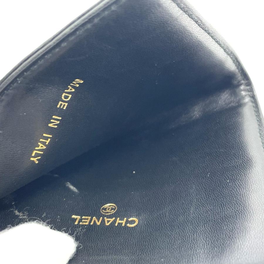 CHANEL シャネル チョコバー カードホルダー スライドホルダー CCココマーク カードケース ラムスキン ブラック レディース【中古】 | CHANEL | 04