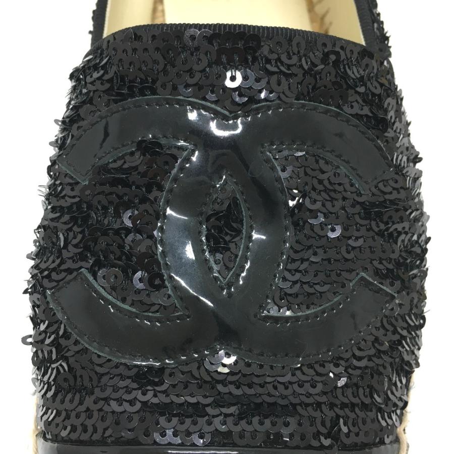 CHANEL シャネル G29762 CCココマーク 16C スパンコール スリッポン 