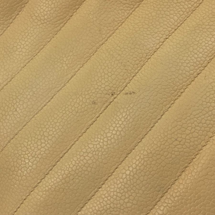 CHANEL シャネル CC ココマーク Ｖステッチ シェブロン 肩掛け トートバッグ ショルダーバッグ キャビアスキン イエロー 【中古】 | CHANEL | 02