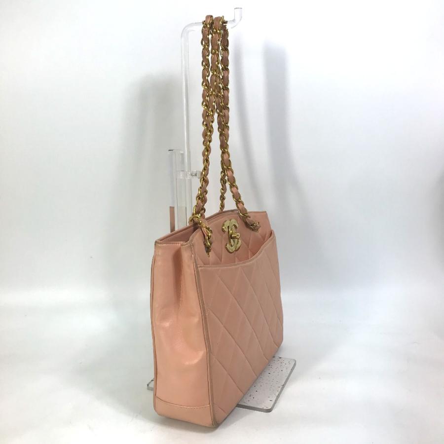 シャネル CHANEL CC ココマーク ロゴ キルティング マトラッセ カバン ハンドバッグ Wチェーン トートバッグ ショルダーバッグ エナメル ピンク CHANEL（シャネル）】