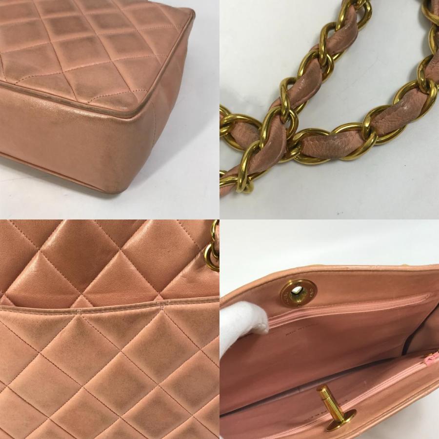 シャネル CHANEL CC ココマーク ロゴ キルティング マトラッセ カバン ハンドバッグ Wチェーン トートバッグ ショルダーバッグ エナメル ピンク CHANEL（シャネル）】