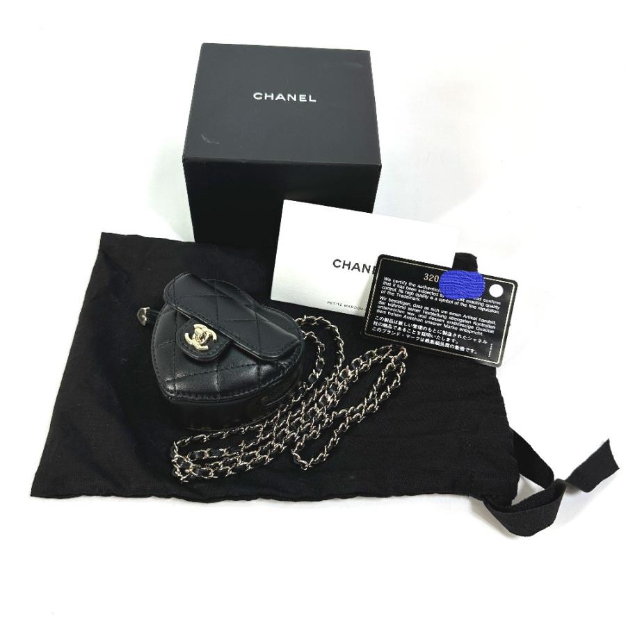 CHANEL シャネル AP2783 ココマーク CC ネックストラップ ミニ ハートシェイプ コインパース 財布 コインケース  ブラック 【中古】未使用 | CHANEL | 01