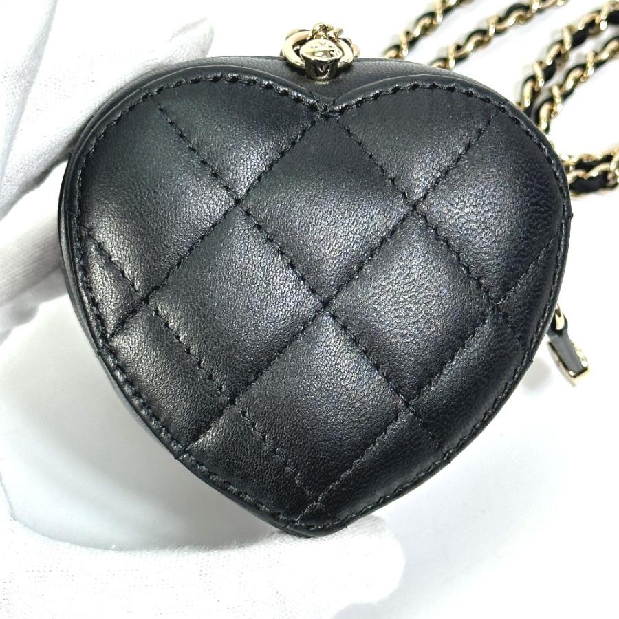 CHANEL シャネル AP2783 ココマーク CC ネックストラップ ミニ ハートシェイプ コインパース 財布 コインケース  ブラック 【中古】未使用 | CHANEL | 03