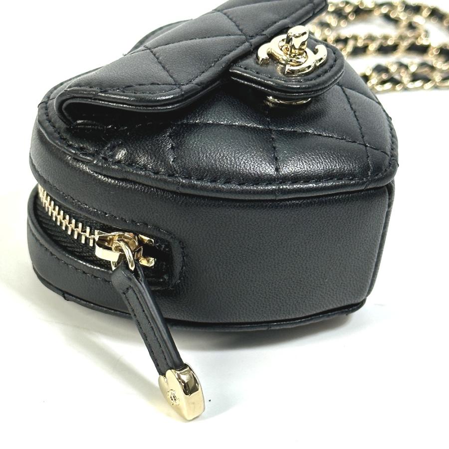 CHANEL シャネル AP2783 ココマーク CC ネックストラップ ミニ ハートシェイプ コインパース 財布 コインケース  ブラック 【中古】未使用 | CHANEL | 07