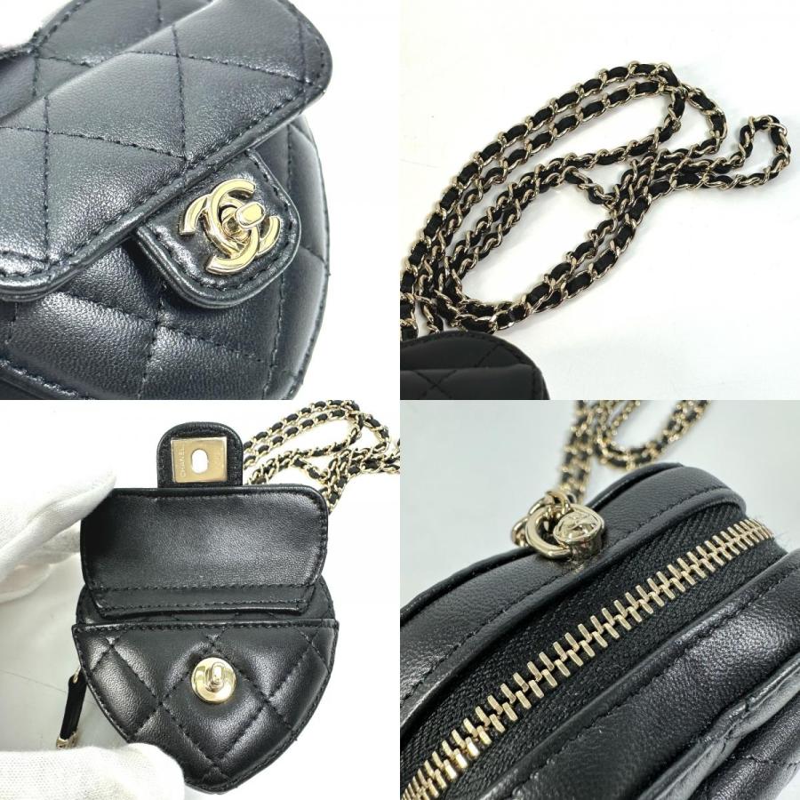 CHANEL シャネル AP2783 ココマーク CC ネックストラップ ミニ ハートシェイプ コインパース 財布 コインケース  ブラック 【中古】未使用 | CHANEL | 08