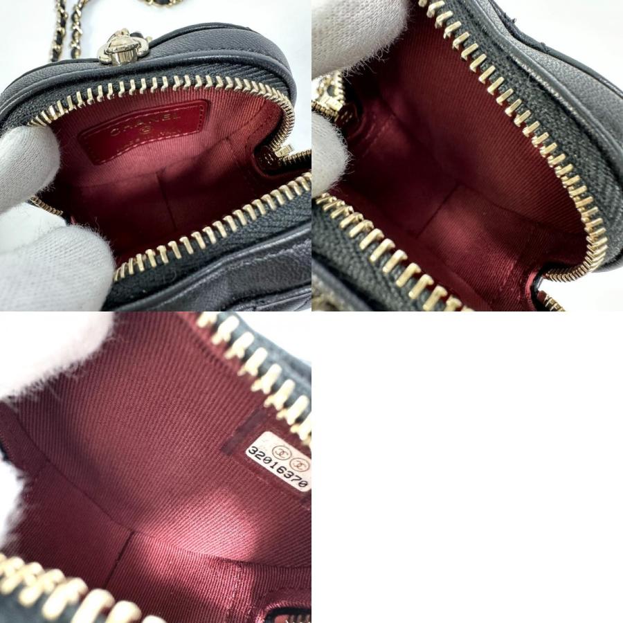 CHANEL シャネル AP2783 ココマーク CC ネックストラップ ミニ ハートシェイプ コインパース 財布 コインケース  ブラック 【中古】未使用 | CHANEL | 09