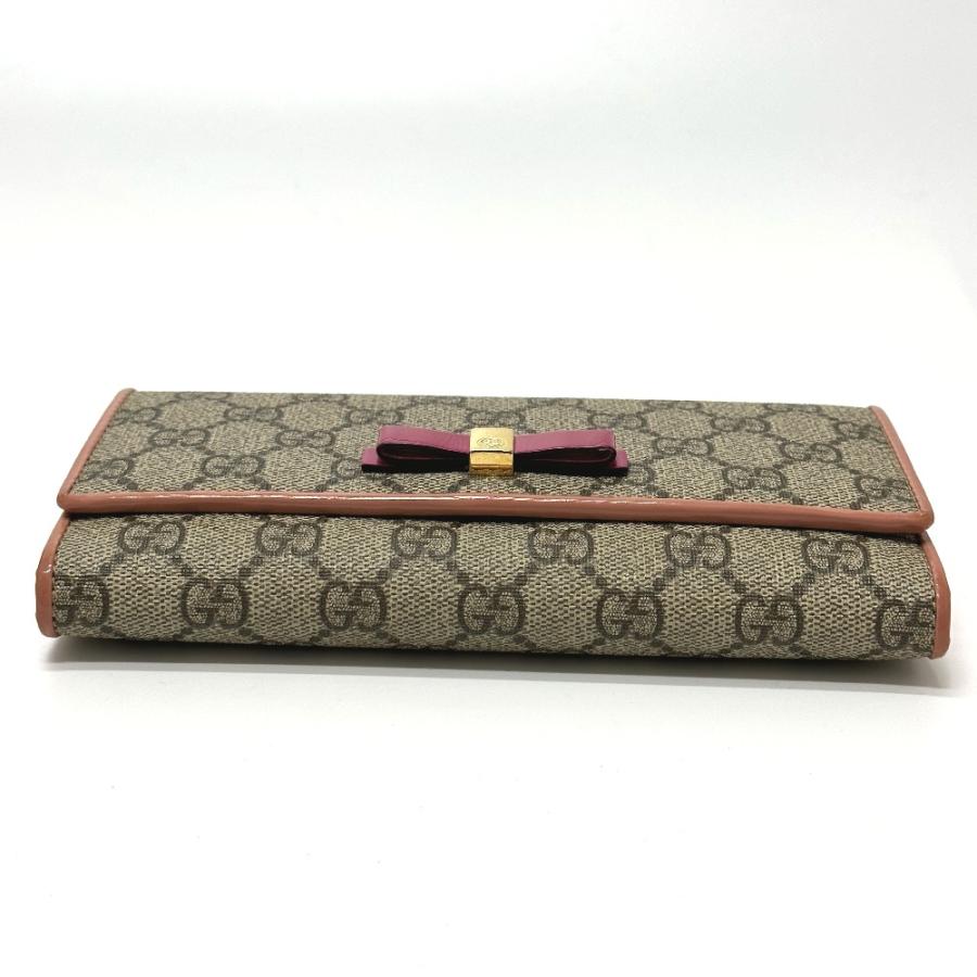 GUCCI グッチ 388679 リボン GG 2つ折り ロングウォレット 長財布 ピンク レディース【中古】｜reference｜03