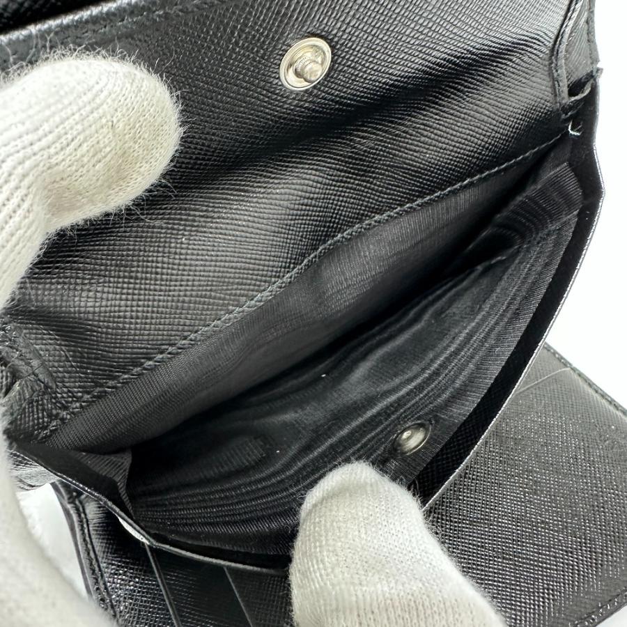 PRADA プラダ トライアングルロゴ コンパクトウォレット  3つ折り財布 ワインレッド メンズ【中古】 | PRADA | 05