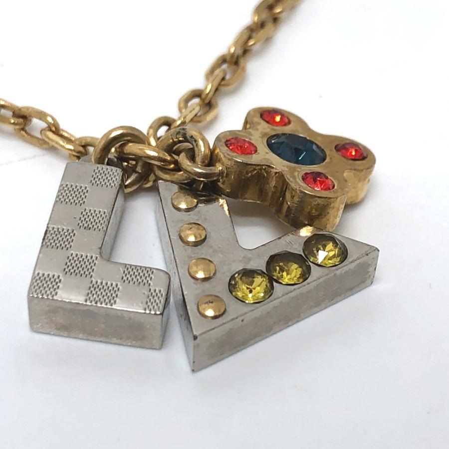 LOUIS VUITTON ルイヴィトン M67068 パンダンティフ ラブレターズ チェーン アクセサリー ラインストーン ネックレス ゴールド【中古】 | LOUIS VUITTON | 02